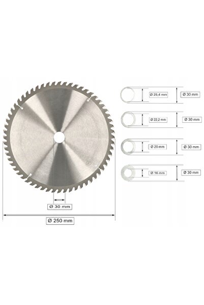 NO BRAND Lamă de ferăstrău circular pentru lemn de 250 mm, pentru prelucrarea...