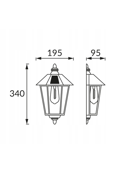 NO BRAND Lampă de perete de grădină, neagră, retro, cu sursă LED integrată, p...