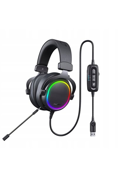 DAREU Căști profesionale cu microfon, căști de gaming pentru gameri, sunet 7.1
