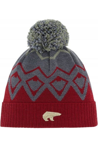 NO BRAND Căciulă de iarnă Eisbar Ziggy OS cu pompon - multicoloră / gri / roșie