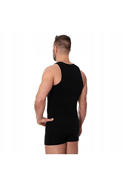 Brubeck Tricou de corp din bumbac confortabil pentru bărbați TA00540A Negru - S