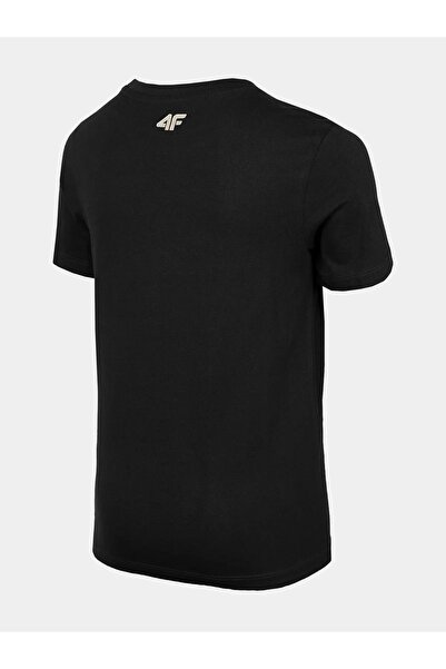4F Tricou pentru copii cu imprimeu pentru copii, negru, Mărimea 122CM