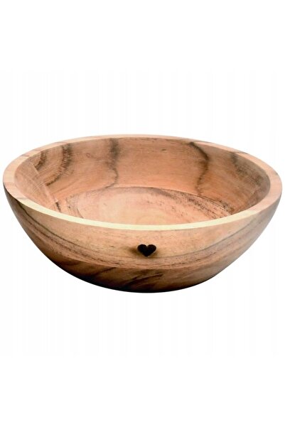 NO BRAND Bol din lemn natural cu inimă 20 cm x 7 cm Exner
