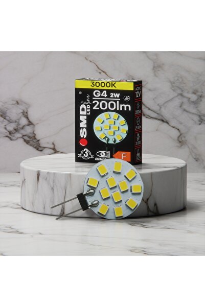 NO BRAND 8x Bec LED G4 12V AC/DC 2W 200lm CALD bec cu emisie de lumină caldă ...