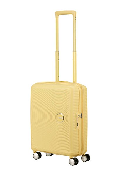 American Tourister Valiză mică Soundbox EXP - albastru pastel