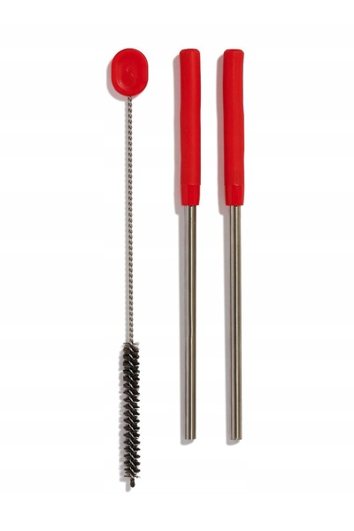 NO BRAND Set de paie + perie Hydro Flask Stainless Steel Straw Set - goji