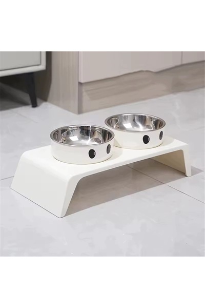NO BRAND Bol înălțat pentru pisici, Boluri duble pentru pisici din oțel inoxi...
