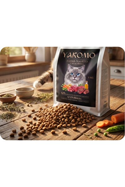 NO BRAND YAKOMO Premium Hrană pentru pisici cu vită 5 kg fără carne de pasăre...