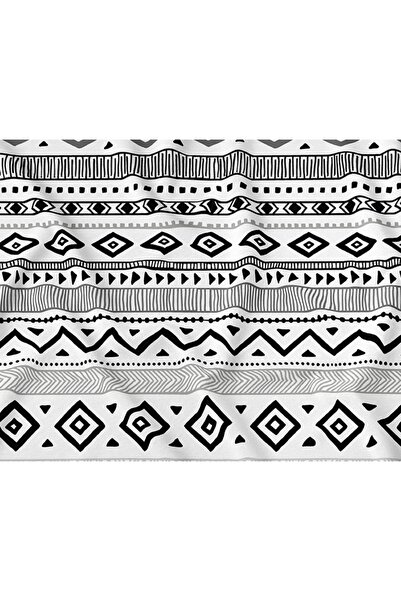 NO BRAND Față de masă 140x320 alb negru geometric 4276 A Panama 17