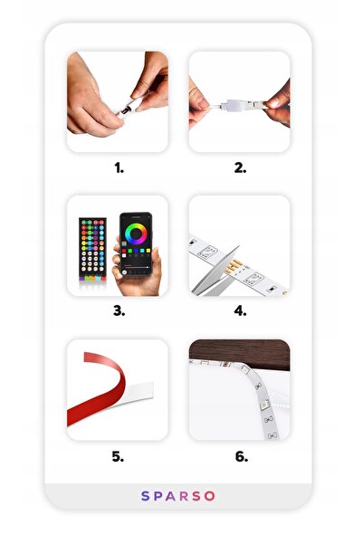 NO BRAND Bandă LED 20 m RGB cu LED-uri 5050, telecomandă, aplicație Bluetooth...