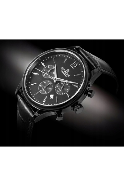Giewont Ceas bărbătesc cronograf negru cu safir GW6310-A1