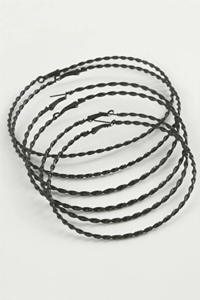 SORA GROUP Twisted Metal Hoop Earrings 6 Pieces