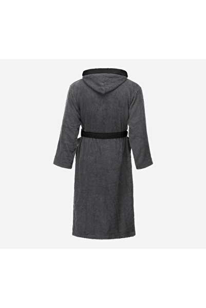 NO BRAND Halat bărbătesc cu glugă, din bumbac frotir, L-190, gri închis/negru, L