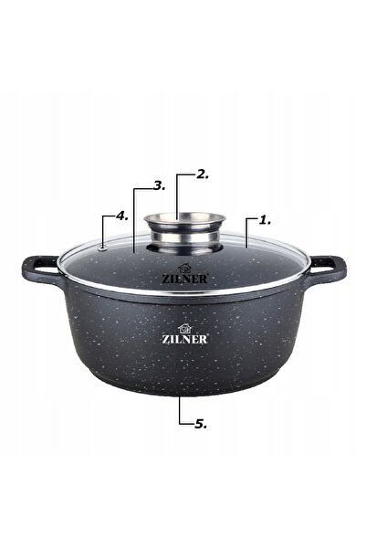 NO BRAND Vas de marmură neagră 2.3L / 20cm ZILNER 9003