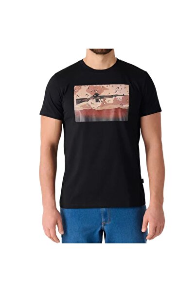 NO BRAND Tricou imprimat bărbați bumbac Helikon M14 - Negru M