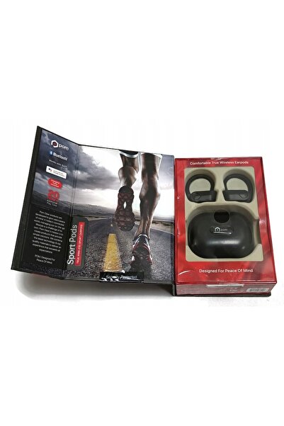 NO BRAND Căști sport wireless albe Bluetooth