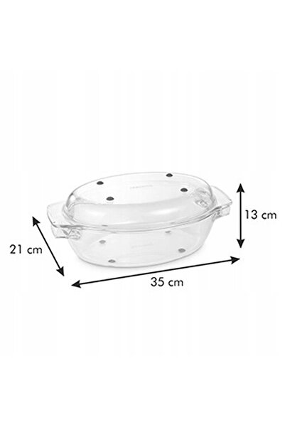 TESCOMA GrandCHEF Vas de copt oval cu capac, 35 x 21 cm, Sticlă