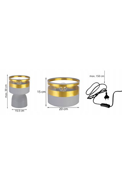 NO BRAND LAMPĂ DE MASĂ LAMPĂ DE NOAPTE ABATJUR AURII LED