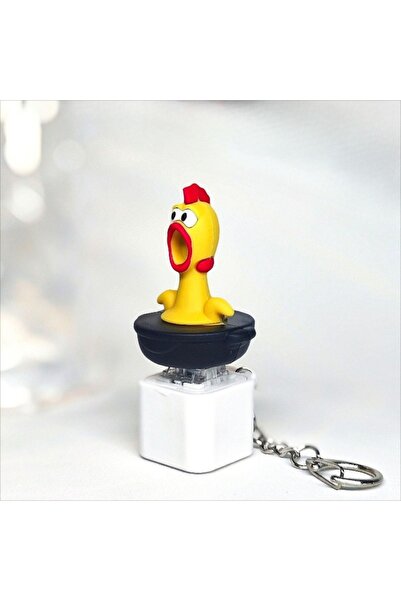 Choice1 1PC 2PCS Screaming Chicken Keychain Sound Light Effect Press Button S...