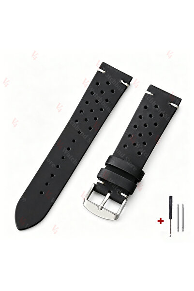 Choice58 18mm Silver Buckle Black 18mm 19mm 20mm 21mm 22mm 24mm Handmade Watc...