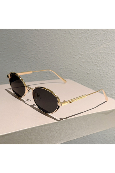 Choice Black Fashion Ocean Lenses Oval Sunglasses Women Men Metal Frame Brand...