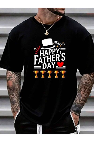 NOURAM Men's Summer Casual Short Sleeve T-Shirt, "Happy Father's Day" Hat Tro...