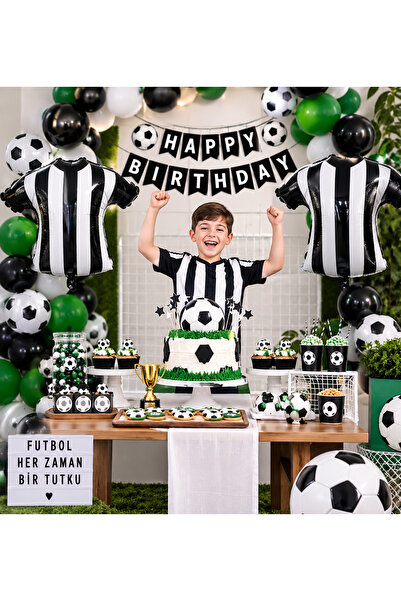 TATLI GÜNLER Taraftar Siyah Beyaz Forma Folyo Balon