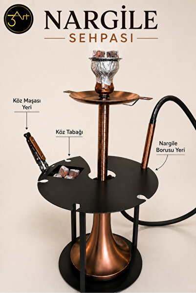 3Art Metal Dekorasyon Tic.Ltd.Şti Metal Nargile Sehpası – Köz Tabağı, Köz Maş...