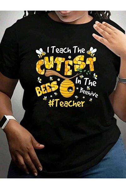 21JNRY I Teach Cutest Bees In The Beehive Teacher Back To School Black Graphi...