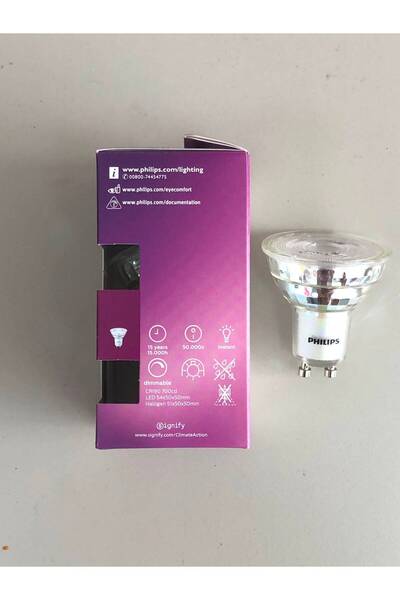 Philips 10 Adet 4W =50W 345 Lumen 3000K Sarı Dimli GU10 Led Spot 15.000 Saat