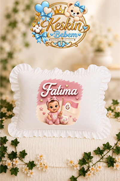 Kişiye Özel Bebek Yastığı Fatma İsimli Galatasaray Temalı Kız Bebek Yastığı