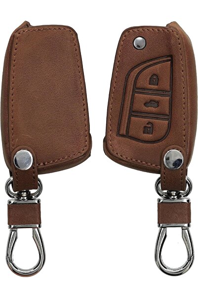 KWmobile KW PU Leather Θήκη Κλειδιού Toyota - 3 Κουμπιά - Flip Key - Dark Brown