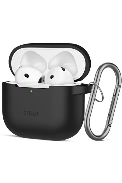 Tech-Protect Θήκη Apple AirPods 4th Gen - Silicone Hook Σιλικόνης - Black
