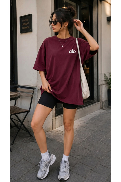 ZAVIXO Women's Cotton Oversize Crew Neck Basic T-Shirt