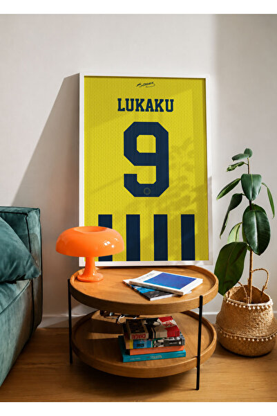 Base Concept Romelu Lukaku 9 Poster Tablo (Çerçeveli)