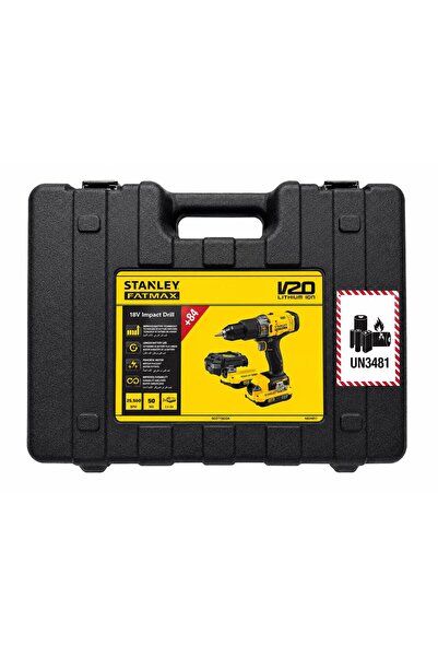 YALIZ Stanley Fatmax SCD718D2A 18V 2.0AH Çift Akülü Darbeli Matkap + 84 Parça...