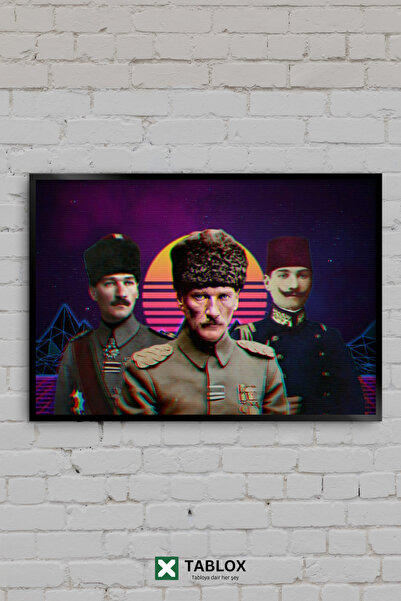 TABLOX Tablou decorativ MDF înrămat, cu design turcesc, neon, vaporwave, retr...