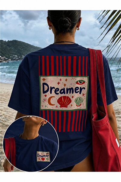 OVER HEAD Women's Dreamer Star Printed Oversized T-Shirt