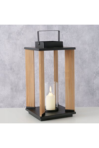 Boltze Lampă de tavan din lemn, sticlă și metal, tip fereastră, 20,7 x 20,7 x...