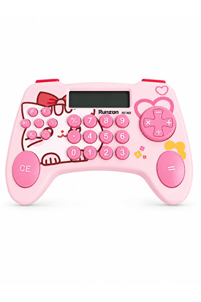 TOMBİ-X Oyun Kolu Şeklinde Joystick Hesap Makinesi – Eğlenceli Tasarım PEMBE