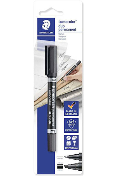 Staedtler Μαρκαδόρος διπλής μύτης Lumocolor Ανεξίτηλος Bk Λιανική
