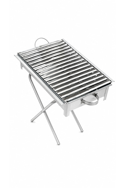ZÜMHA Ayaklı Büyük Mangal 60cm Kebapçı Geniş Oluklu Paslanmaz Galvaniz Gövde ...