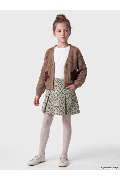 LC Waikiki Two Mt Shop Quality Lcw Kids Green Gabardine Leopard Short Girls' ...