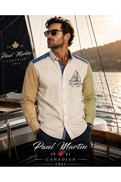 Paul Martin Canadian Sailing Embroidered Piece Men's Shirt