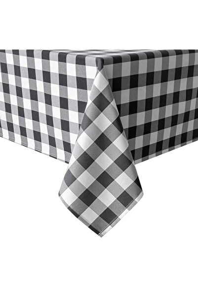 Generic Hiasan 60 x 120 Inch Checkered Tablecloth Rectangle - Stain Resistant...