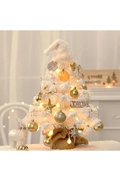 Generic Brand 45CM Small White Christmas Tree, Mini Christmas Trees with Snow...