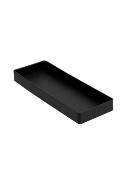 Generic Basics Rectangular Plastic Desk Organizer, Half Accessory Tray, Black