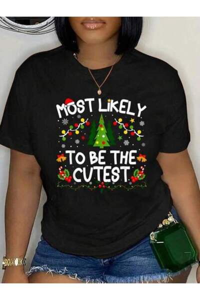 9JY Outfit Women, Most Likely To Be The Cutest Christmas Matching Family T-Sh...