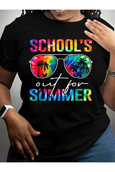 9JY تي شيرت مطبوع عليه عبارة "Schools Out For Summer Tie Dye Last Day Of Teac...