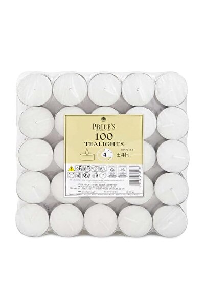 Generic Brand Price's Tea Lights 100 Pack - Unscented Long Burning Tealight C...